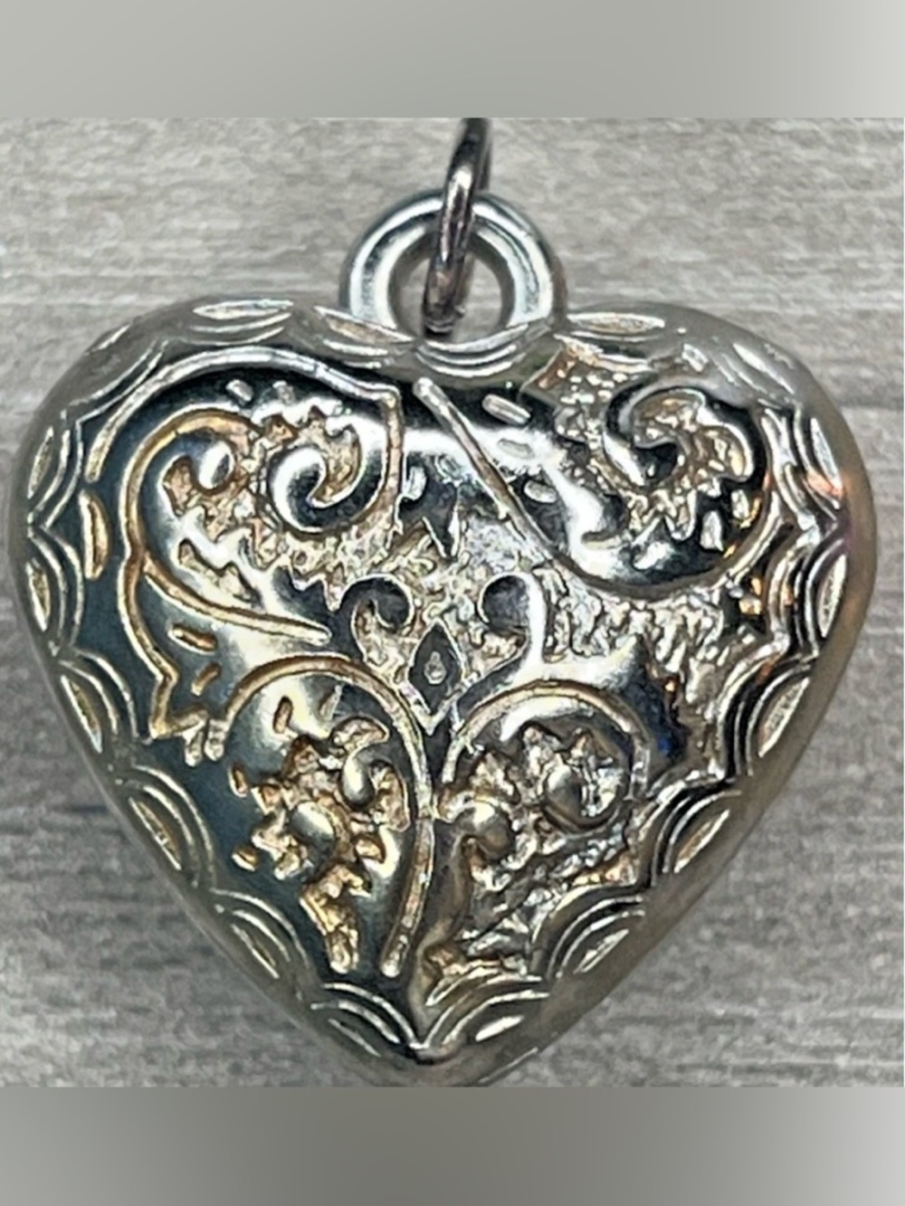 VTG 925 Puffy Silver Heart Pendant